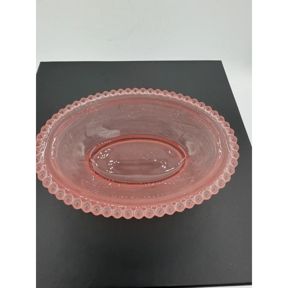🩷 Vintage Hen on Nest – Small Pink Satin Ombre – Beautiful Glass Dish 🩷